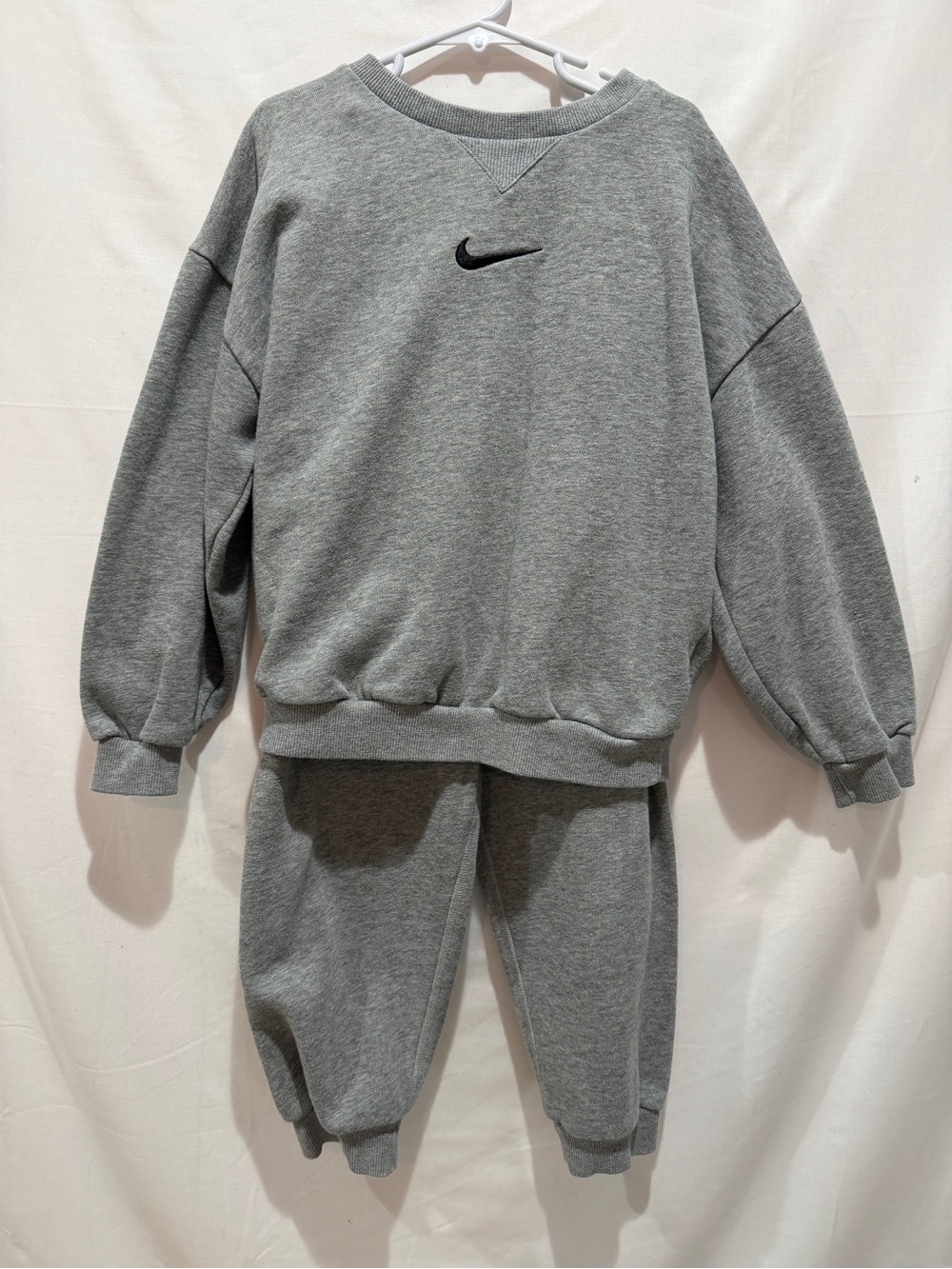 Nike Kids Grey Sweatshirt & Joggers Set with Black Swoosh